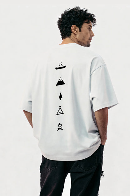 Men's White Escape Oversized T-Shirt