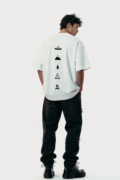 Men's White Escape Oversized T-Shirt