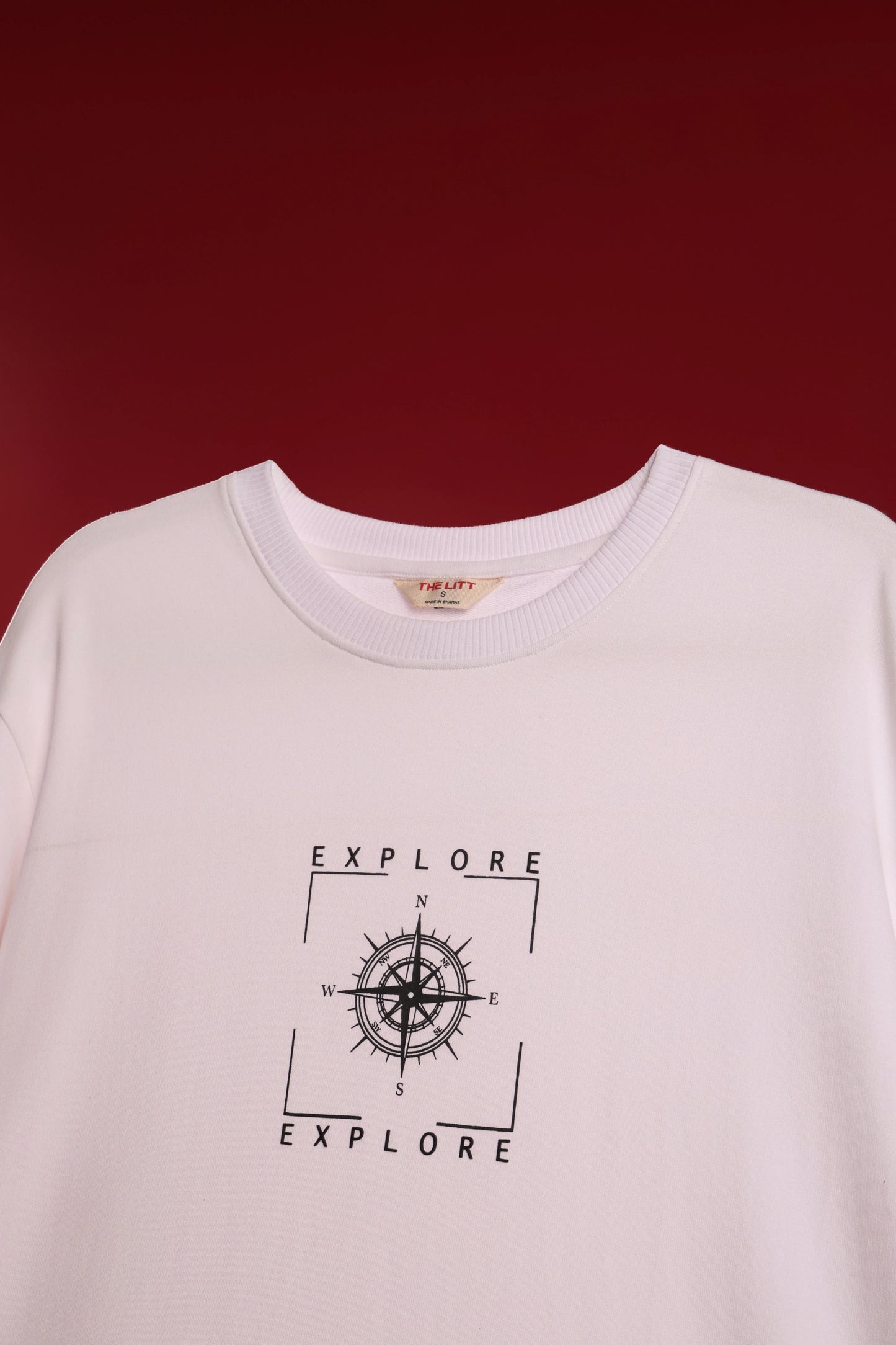 Men's White Explore Oversized T-Shirt