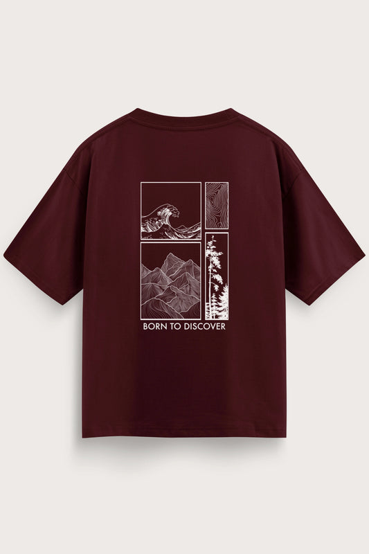 Men's Wine Born to Discover Oversized T-Shirt