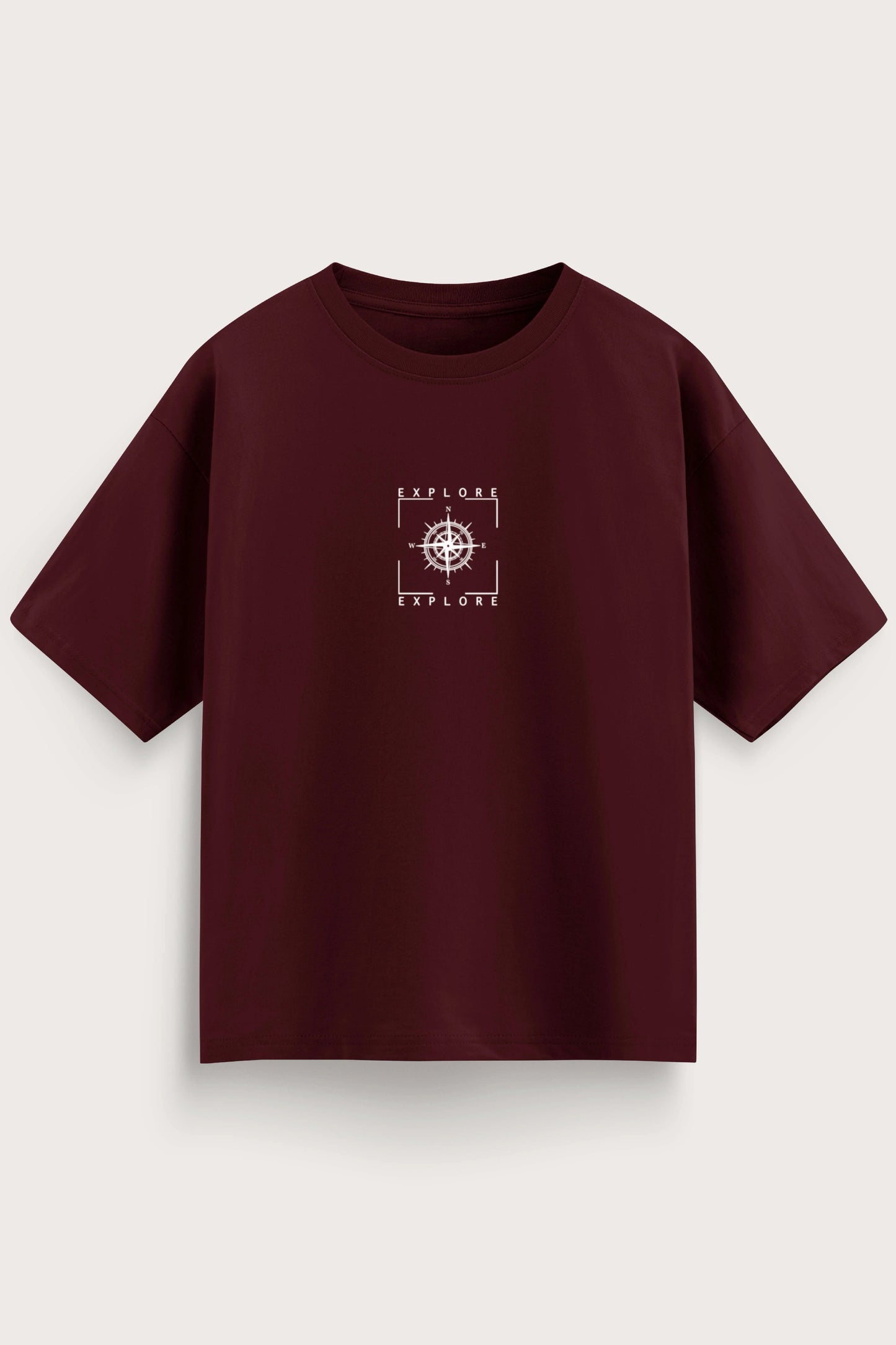 Men's Wine Explore Oversized T-Shirt