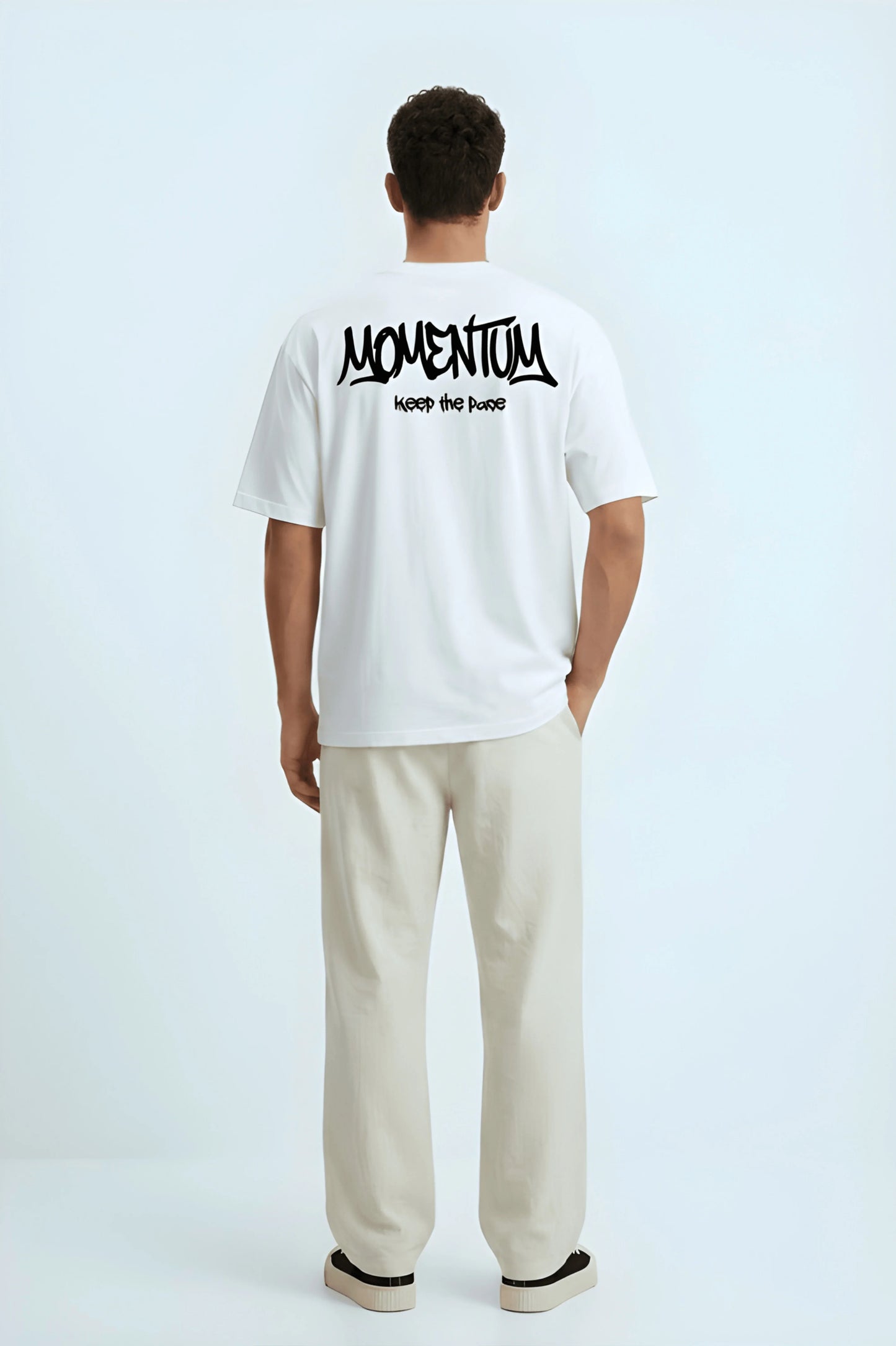 Relaxed Fit Momentum White T‑Shirt for Men