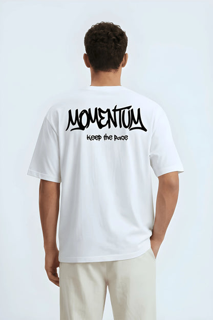 Relaxed Fit Momentum White T‑Shirt for Men