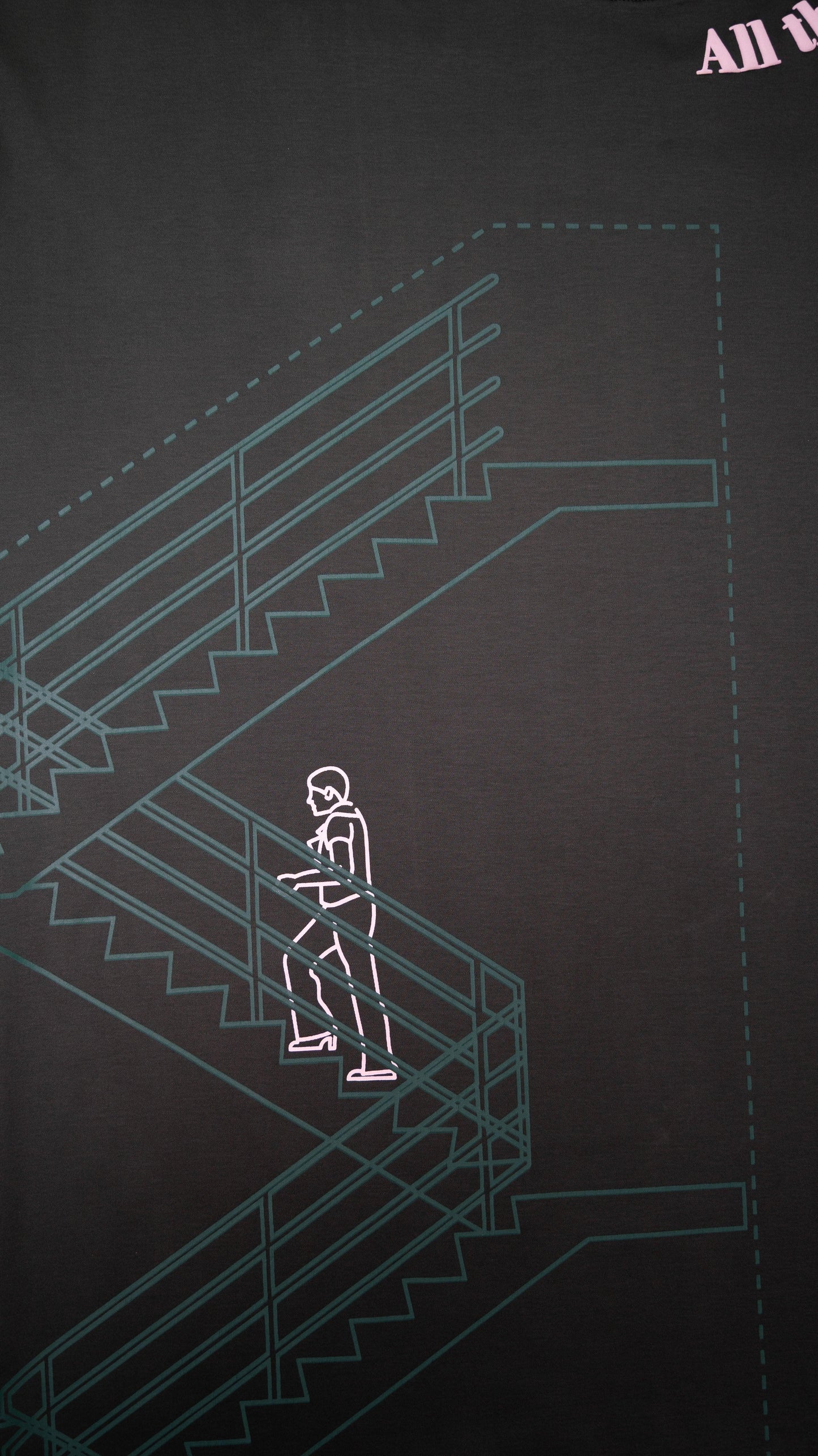 Stylstpls men's trendy streetwear t-shirt featuring a unique staircase graphic design