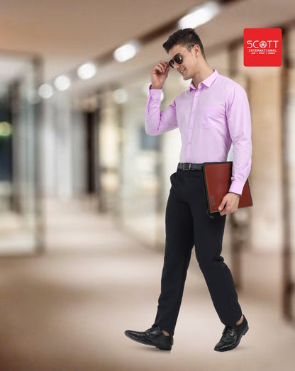 Solid Full Sleeves Wrinkle Free Mens Shirts