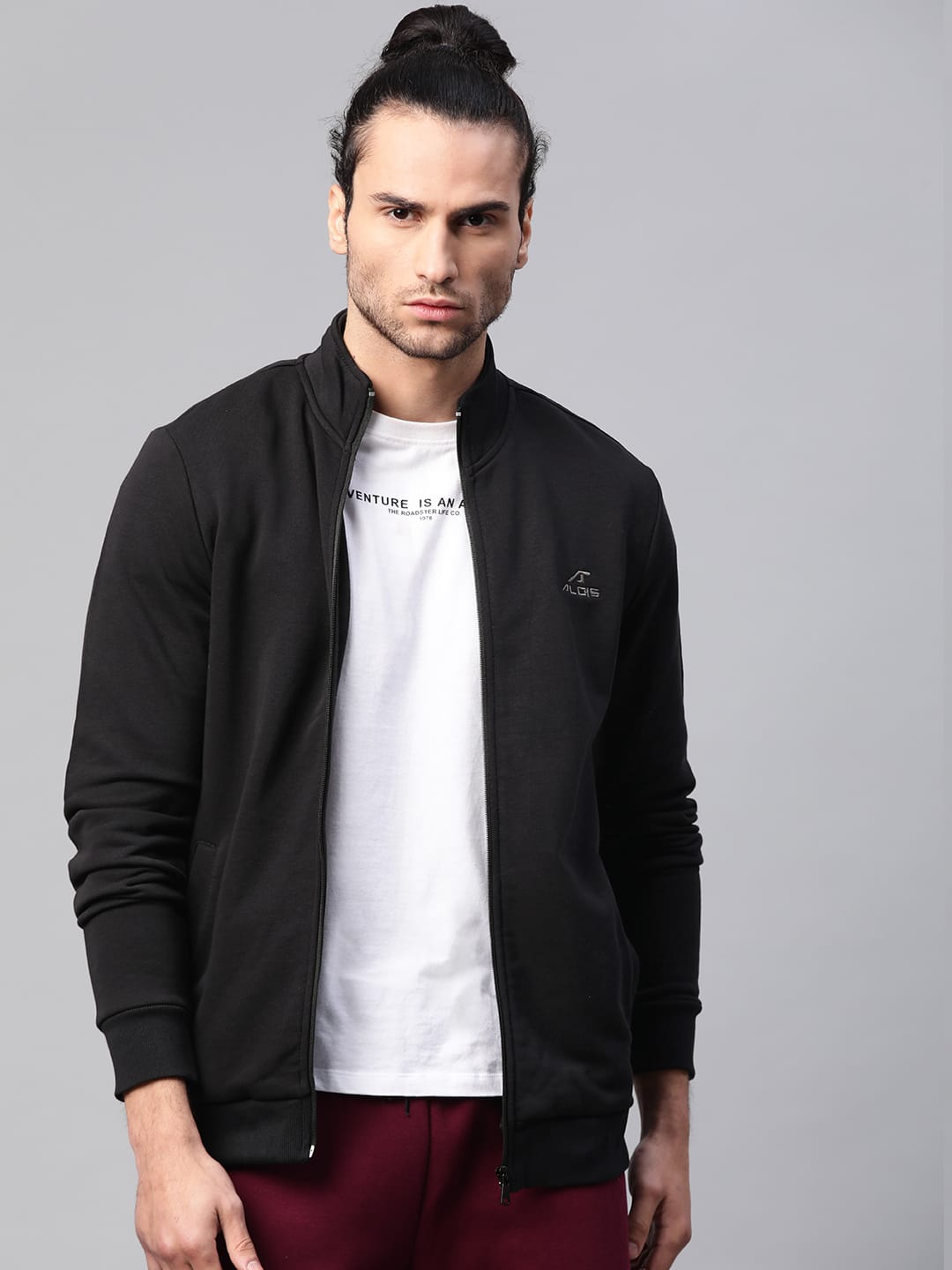 Alcis Men Solid Black Sweatshirts