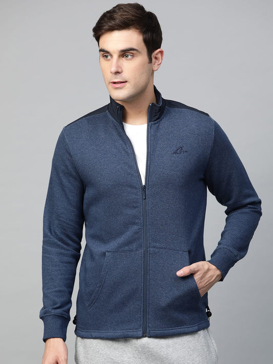 Alcis Men Navy Blue Solid Sporty Jacket