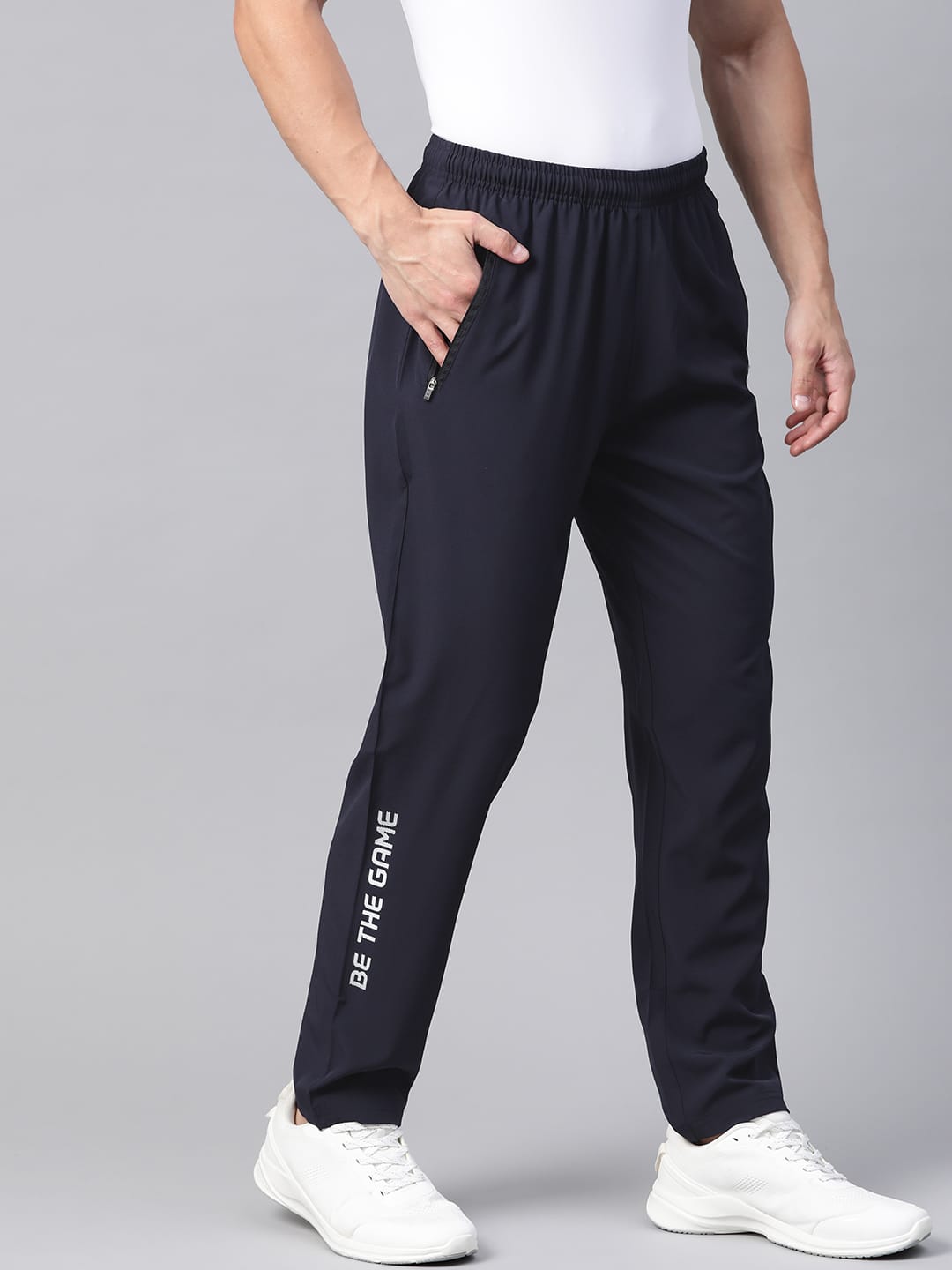 Alcis Men Navy Blue Solid Track Pants