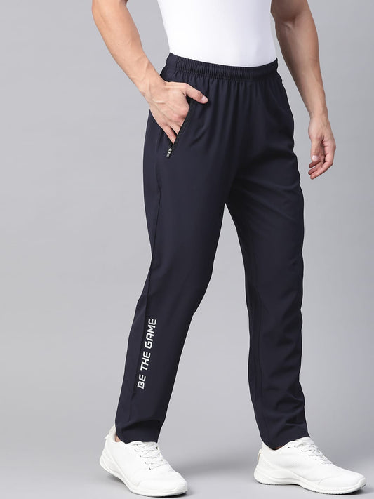 Alcis Men Navy Blue Solid Track Pants