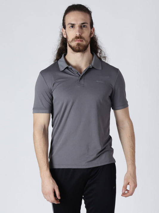 Alcis Men Grey Running Polo T-Shirt