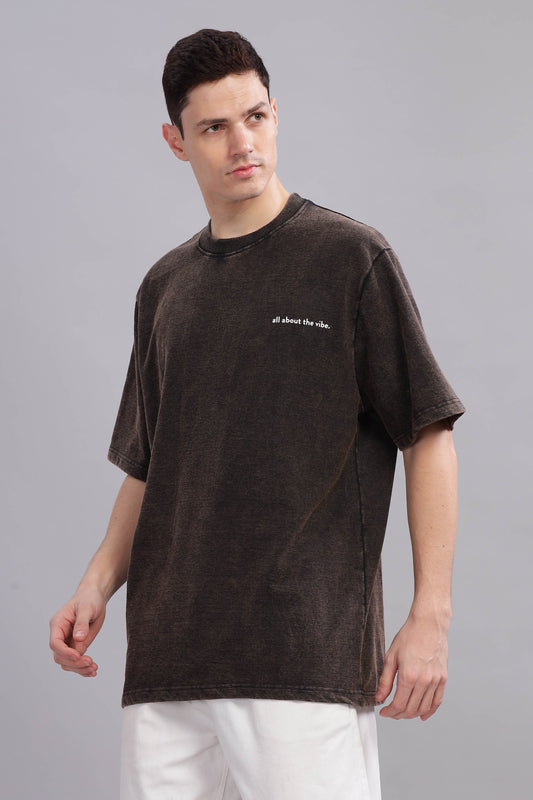 Men's Brown Faded Oversized T-Shirt