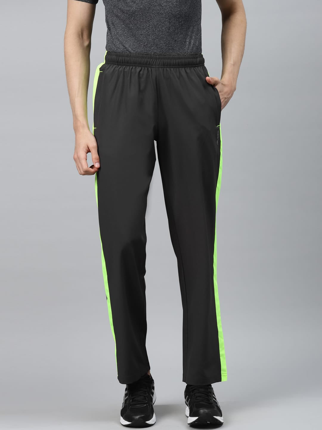 Alcis Men Charcoal Grey Solid Track Pants