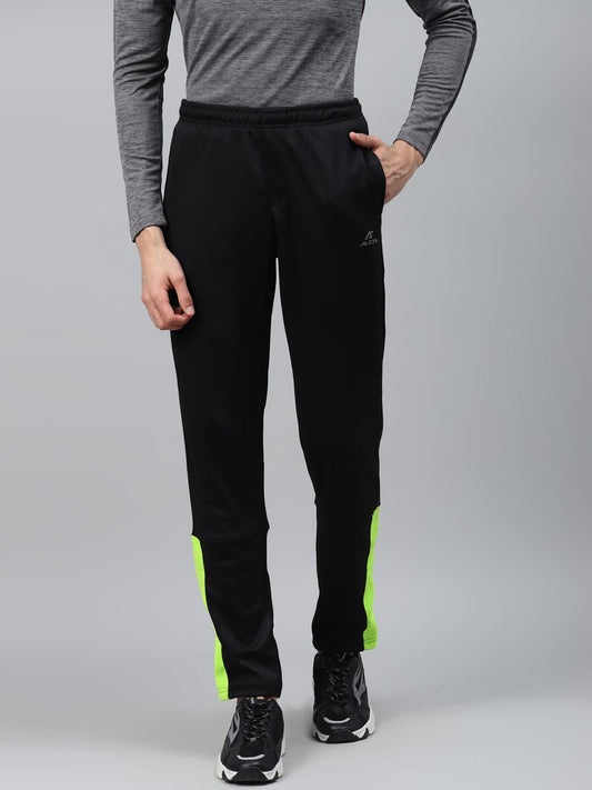 Alcis Men Black Slim Fit Solid Training Track Pants