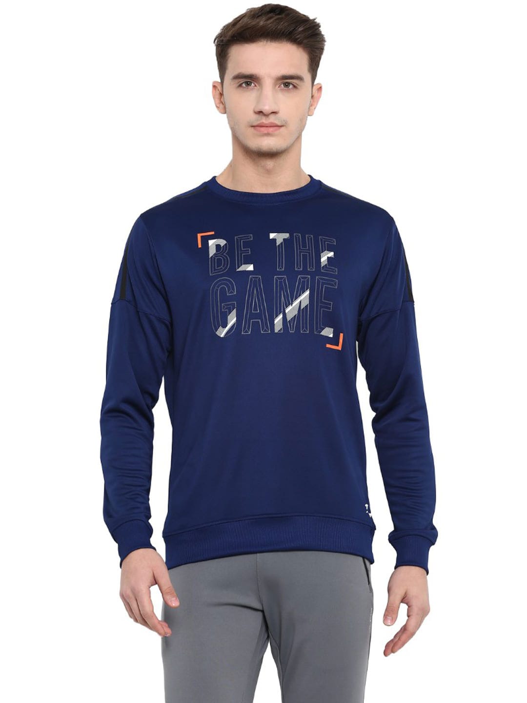 Alcis Men Printed Navy Blue Sweatshirts