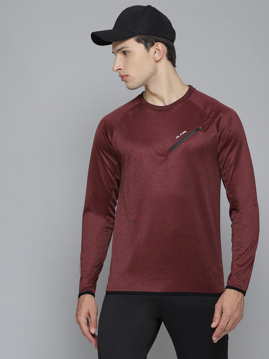 Alcis Men Solid Maroon Sweatshirts