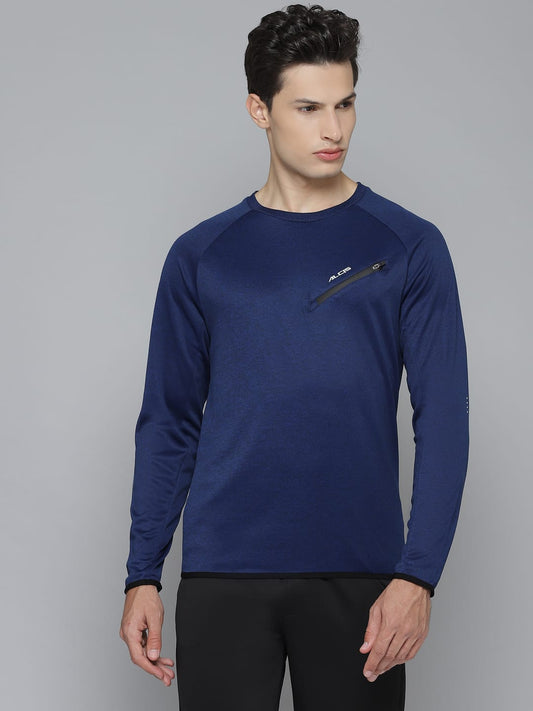 Alcis Men Solid Navy Blue Sweatshirts