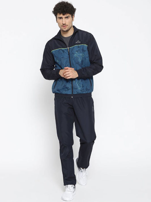 Alcis Men Navy Blue Printed Tracksuit