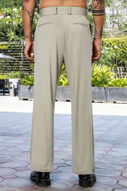Grey Baggy fit Street Savvy Double Pleated Korean Trousers