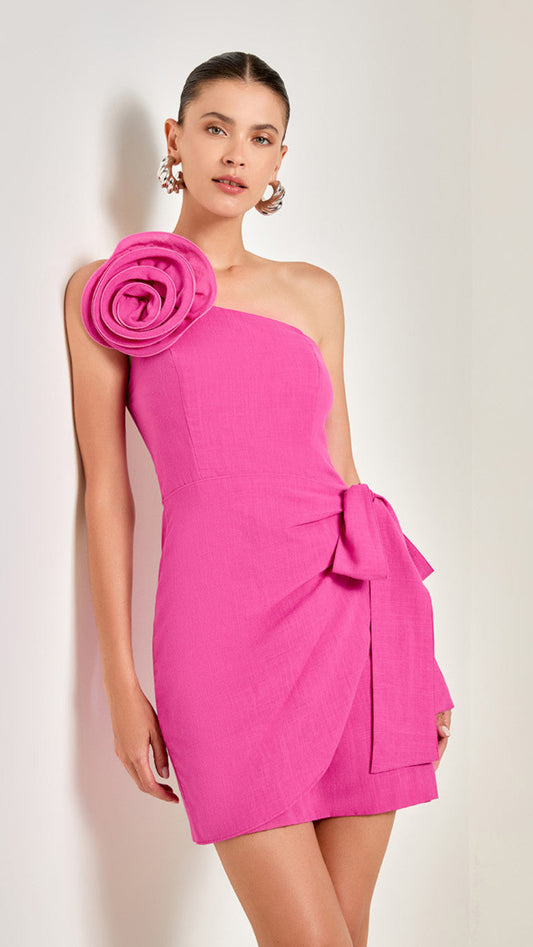 Wrap One Shoulder Dress De Novoo