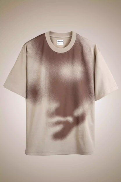 Brown Abstract Face T-Shirt