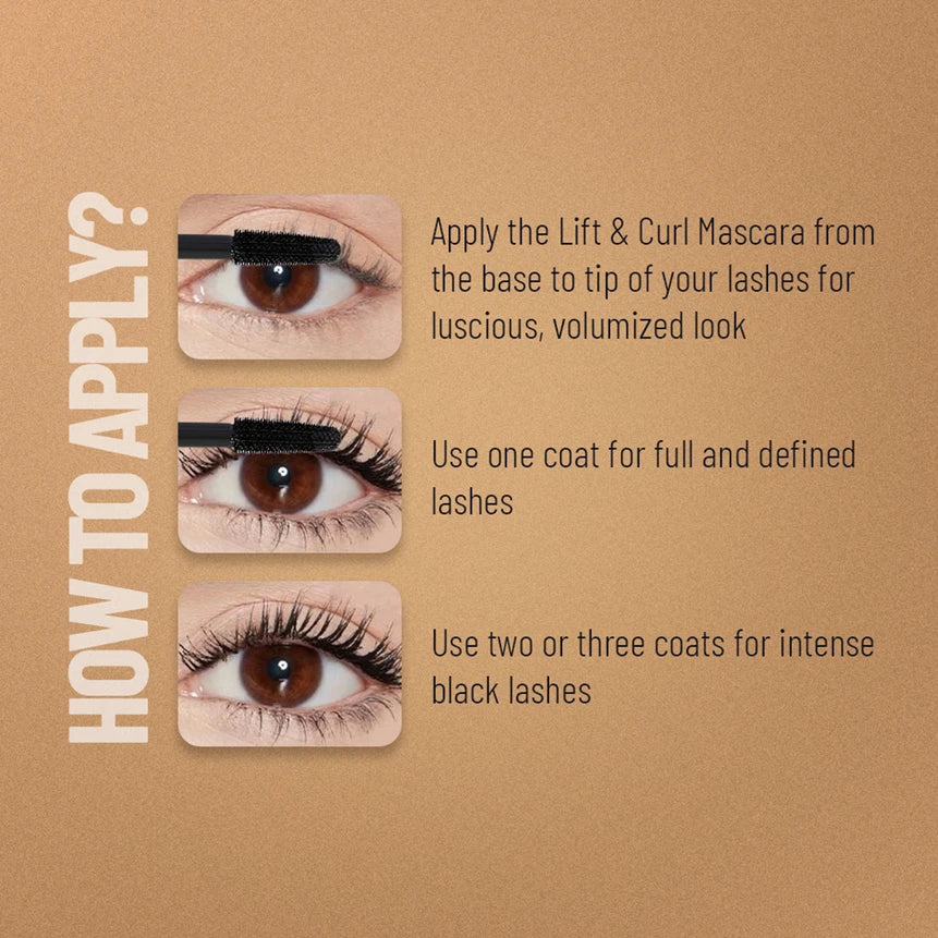 Swiss Beauty Lift & Curl Volume Lash 4D Waterproof Mascara - Black