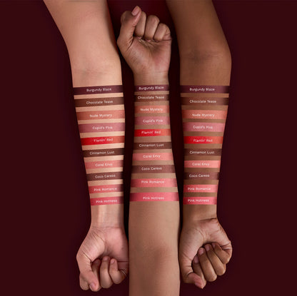 Pilgrim Matte Bullet Lipstick Intense Colour Transferproof & Smudgeproof pink hotness 12 4.2 GRAM