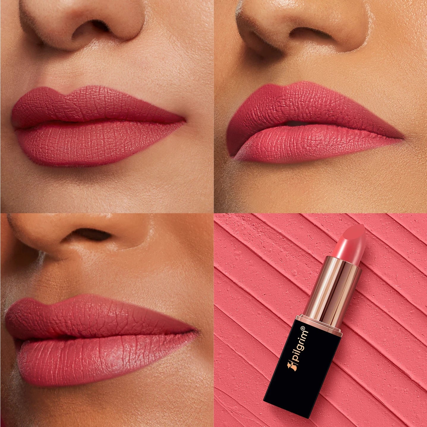 Pilgrim Matte Bullet Lipstick Intense Colour Transferproof & Smudgeproof pink hotness 12 4.2 GRAM