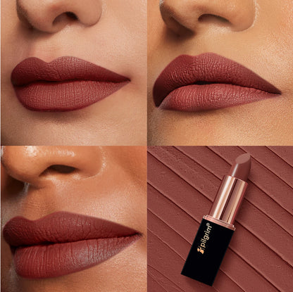 Pilgrim Matte Bullet Lipstick Intense Colour Transferproof & Smudgeproof Coco Caress-06 Caress-06 4.2 GRAM