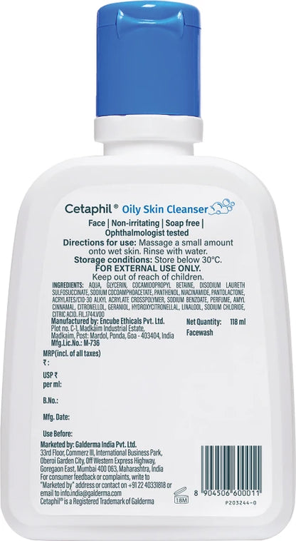 Cetaphil Oily Skin Cleanser 118 ml