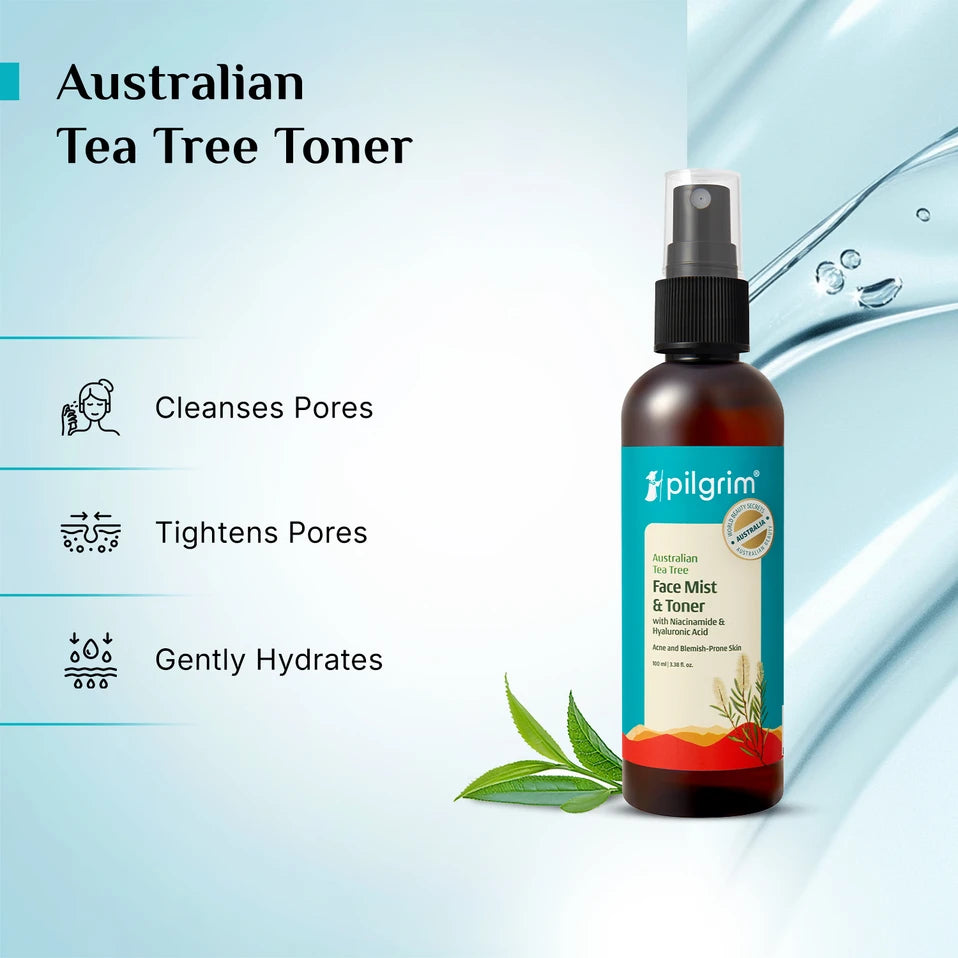 Pilgrim Tea Tree Purifying Alcohol-Free Face Toner To Cleanse, Refine & Tighten Pores Men Women 100 MILLI_LITRE