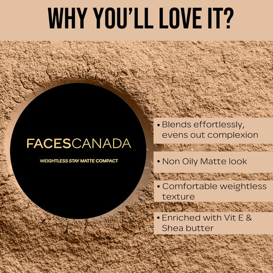 Faces Canada Weightless Stay Matte Powder- Sand 9 gm