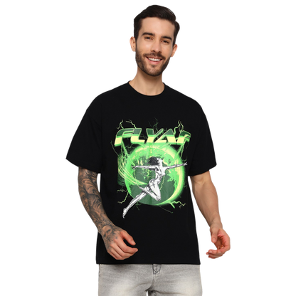 "World Is Your Oyster" Round Neck Black T-Shirt