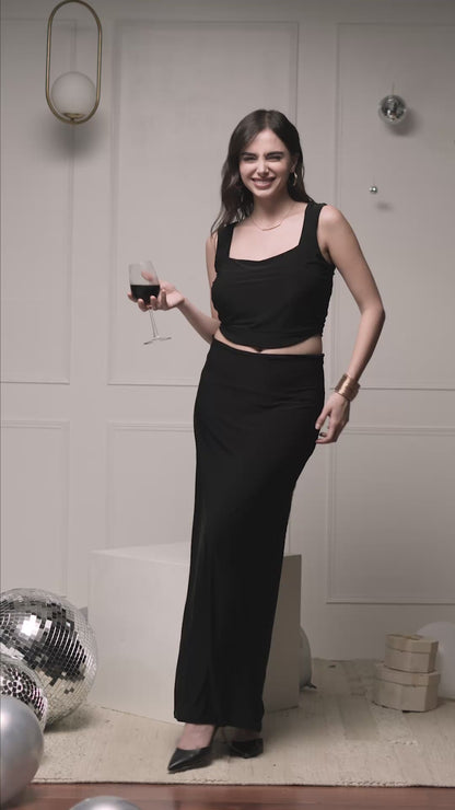 Two Piece Back Straps Maxi Dress