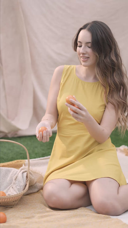 Cotton Backless Mini Dress