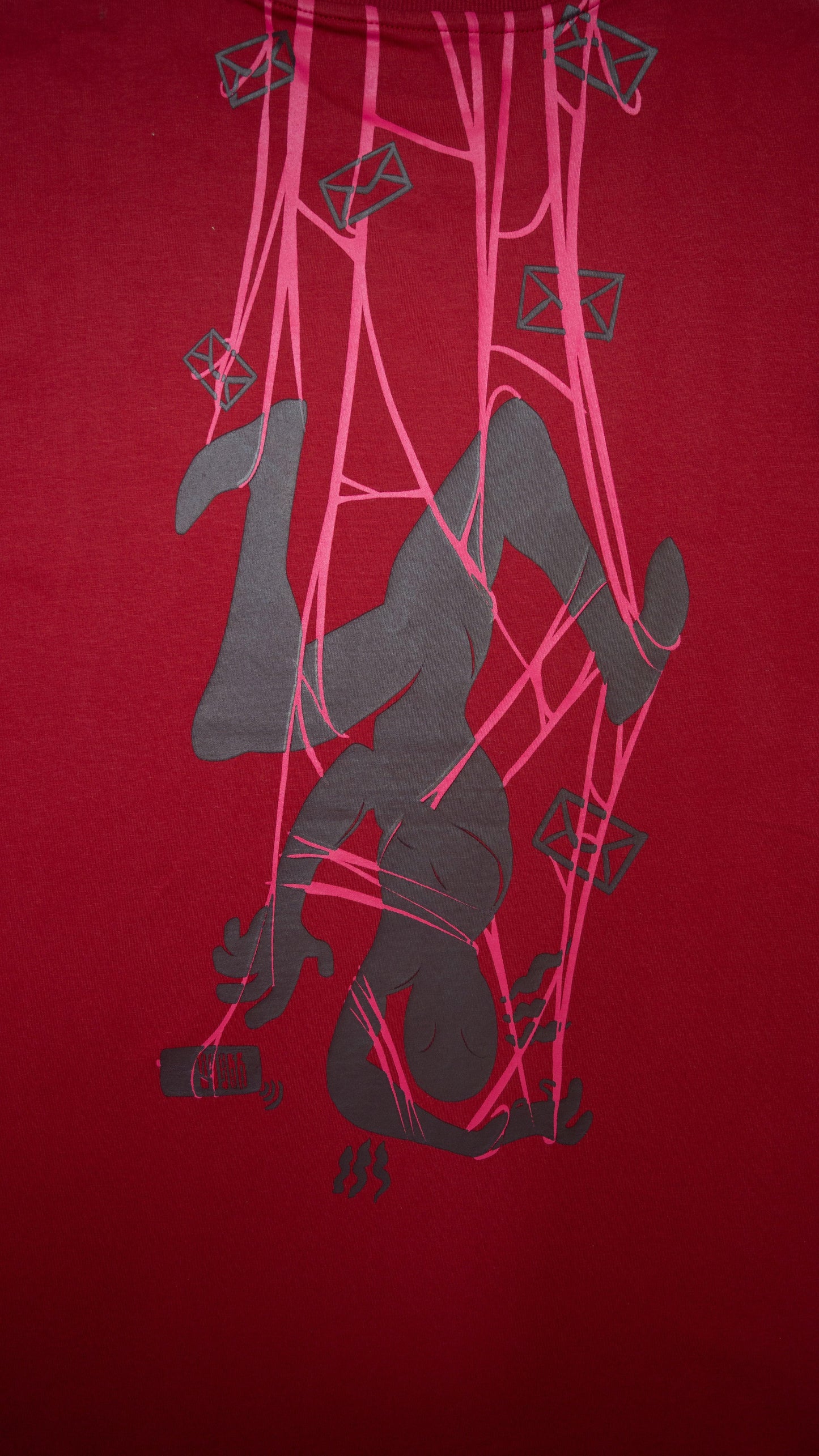 Stylstpls red bold print casual tee for men featuring an eye-catching graphic design