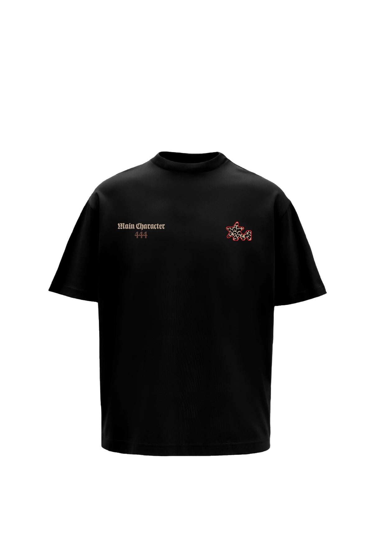 Sacred Printed Oversized Black T-Shirt Main Character