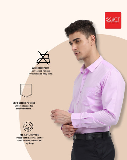 Solid Full Sleeves Wrinkle Free Mens Shirts