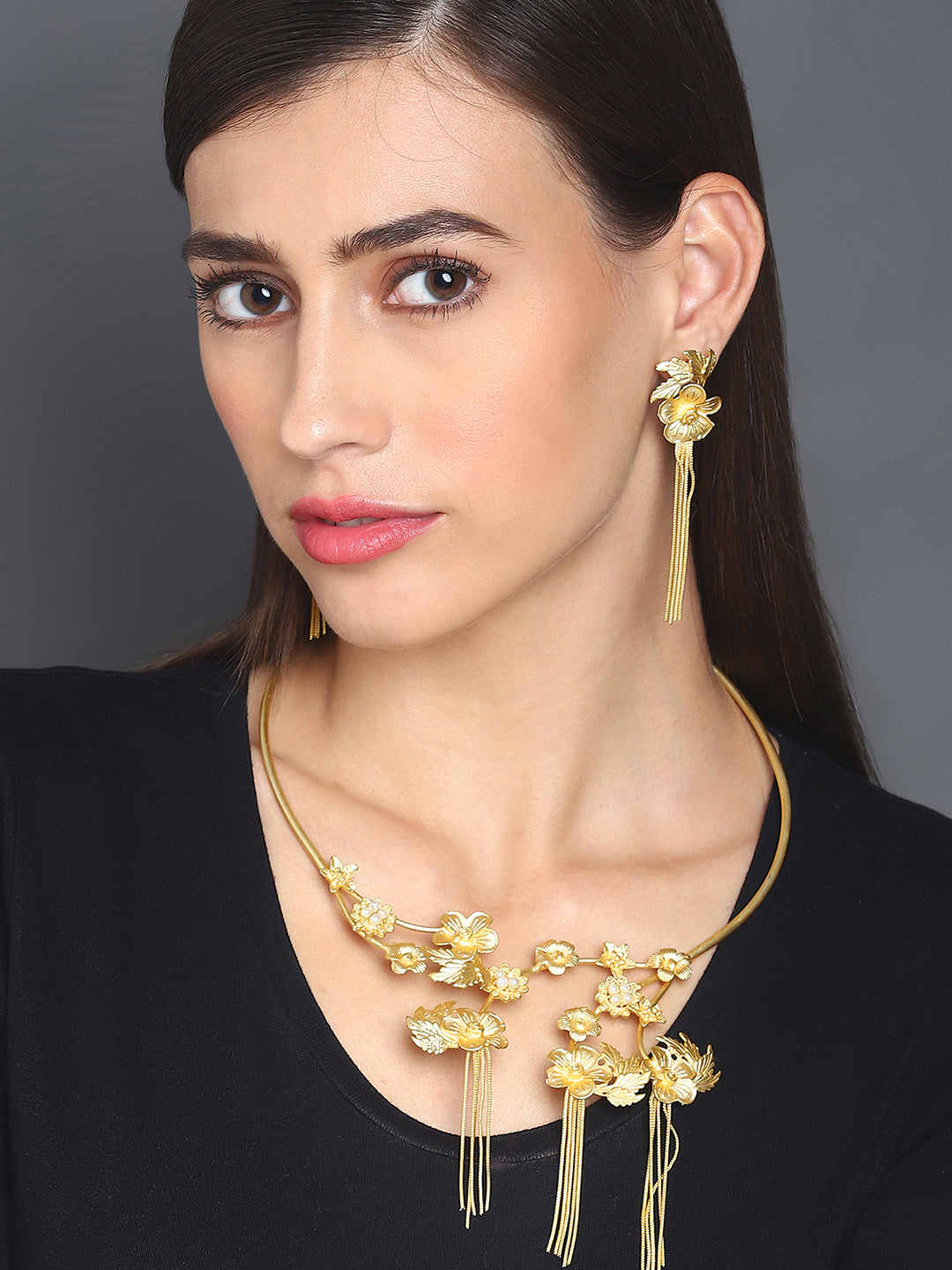 Gold-Plated Contemporary Jewellery Set