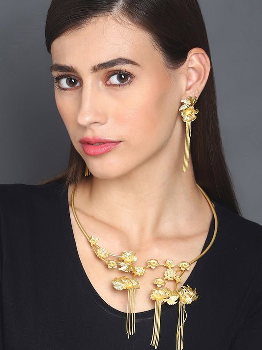 Gold-Plated Contemporary Jewellery Set