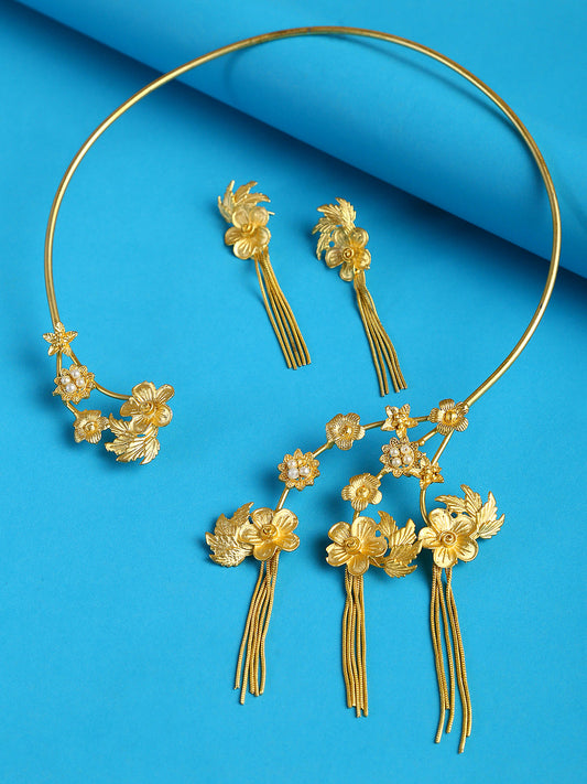 Gold-Plated Contemporary Jewellery Set