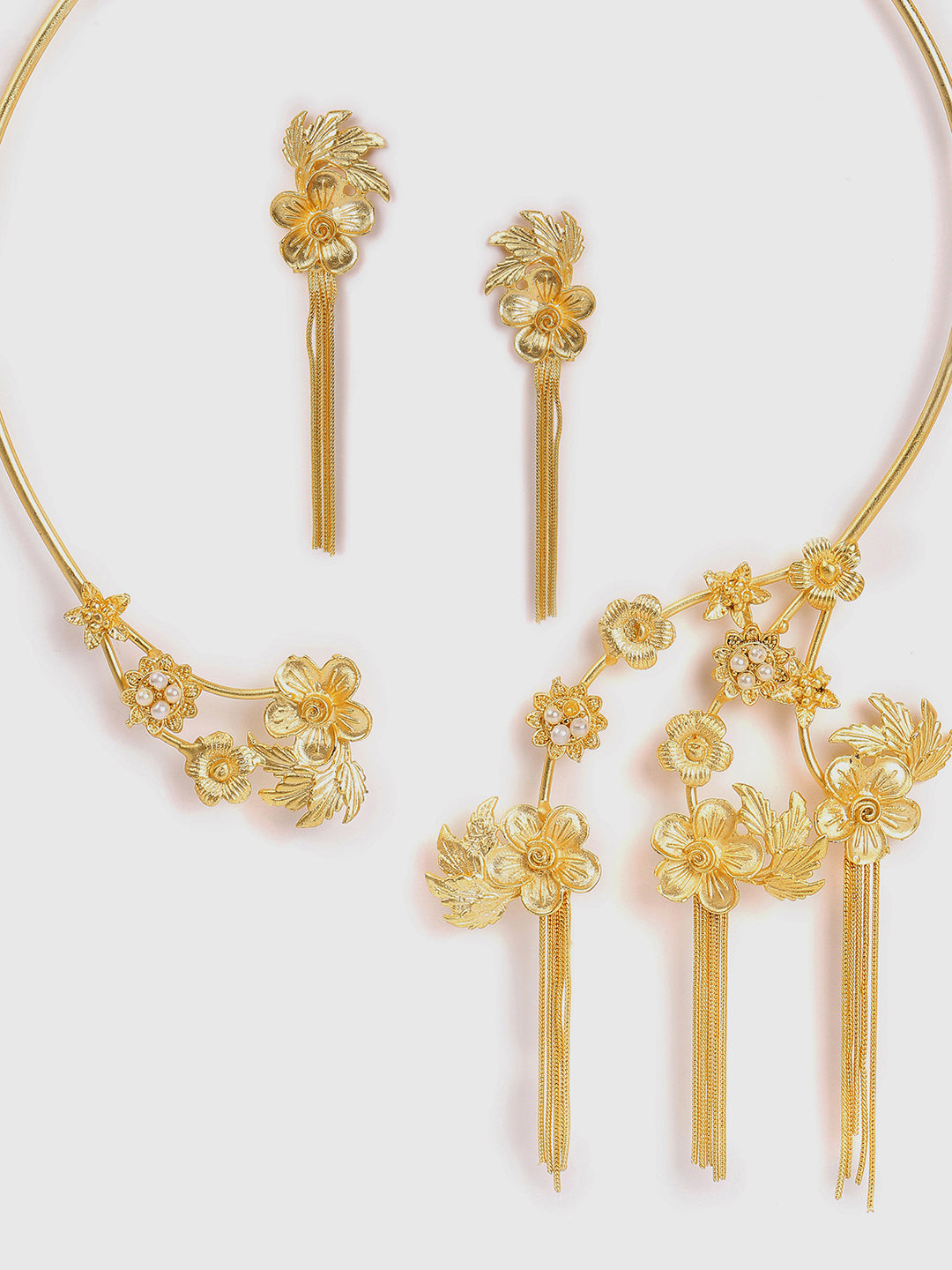 Gold-Plated Contemporary Jewellery Set
