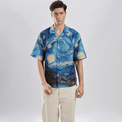 Starry Nights Resort Collar Shirt
