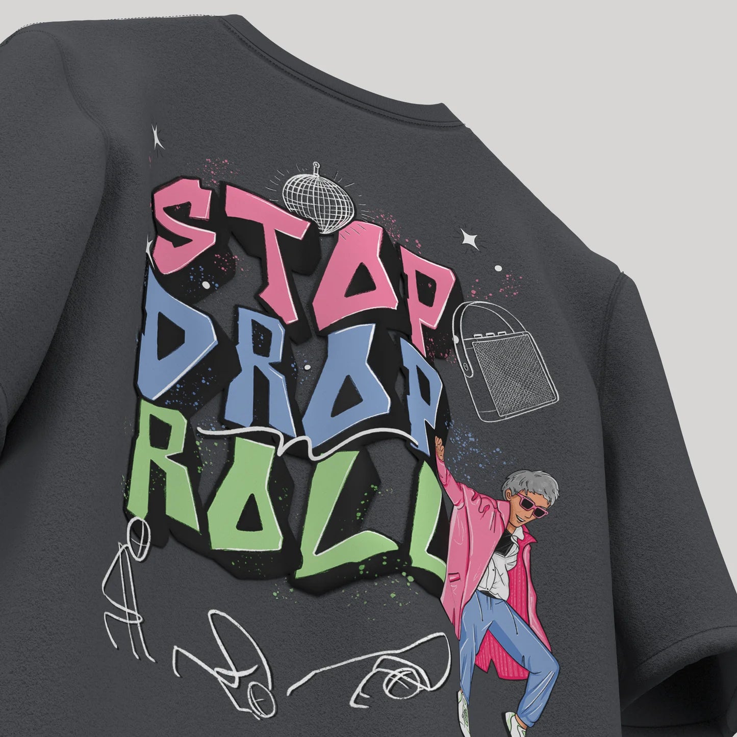 Stop drop n Roll Oversized T-shirt