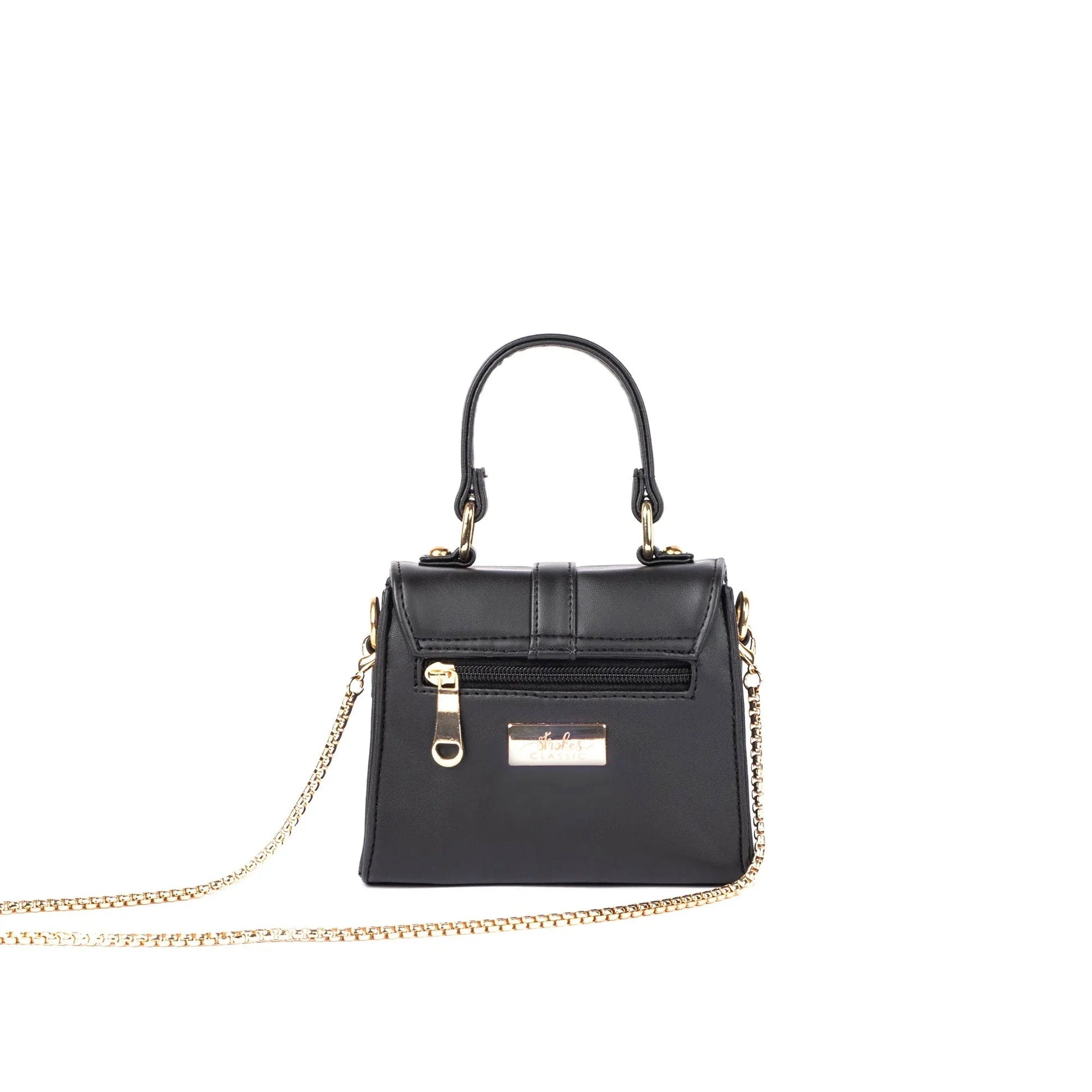 Stylish small shoulder bag for women with unique design and gold chain strap by Stylera