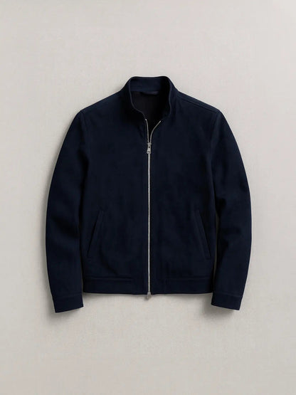 Men's Monaco Night Suede Bomber Zipper Jacket Vellure