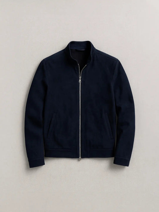 Men's Monaco Night Suede Bomber Zipper Jacket Vellure