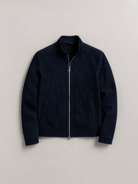 Men's Monaco Night Suede Bomber Zipper Jacket