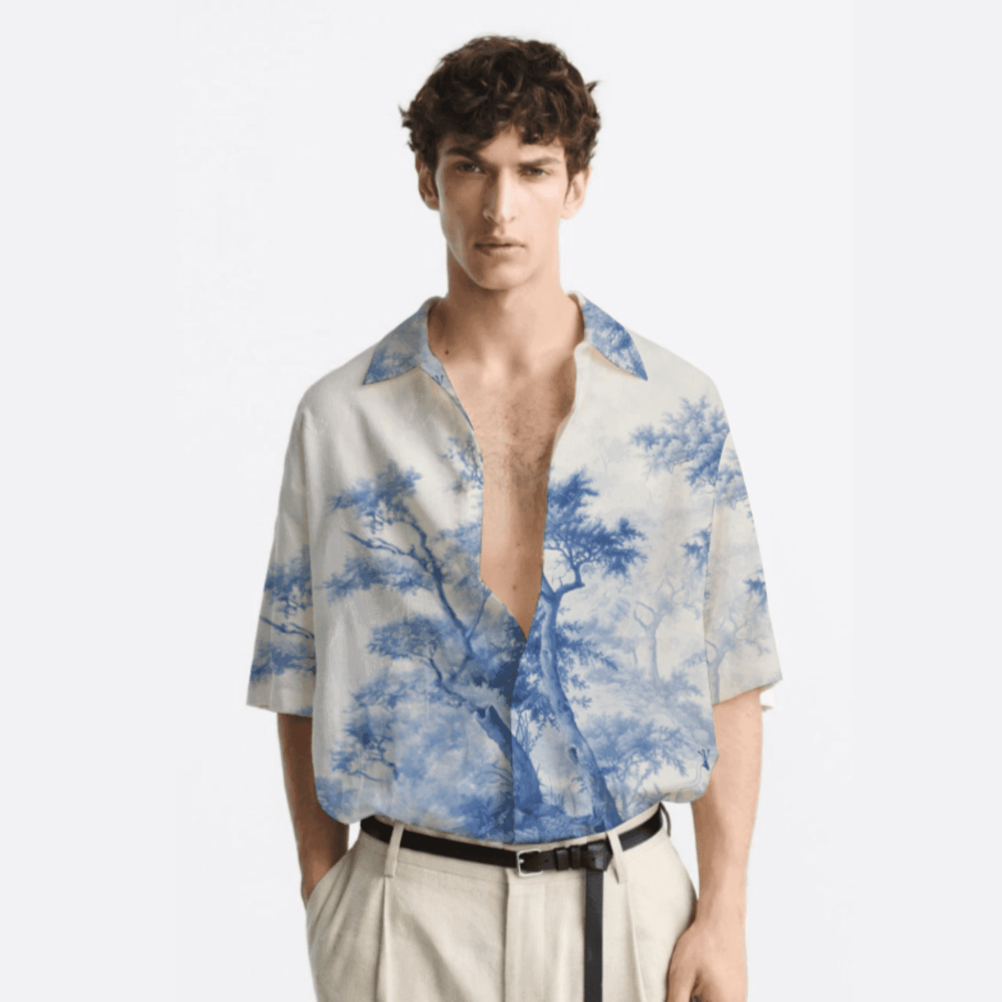 Toile de Jouy Resort Collar Shirt