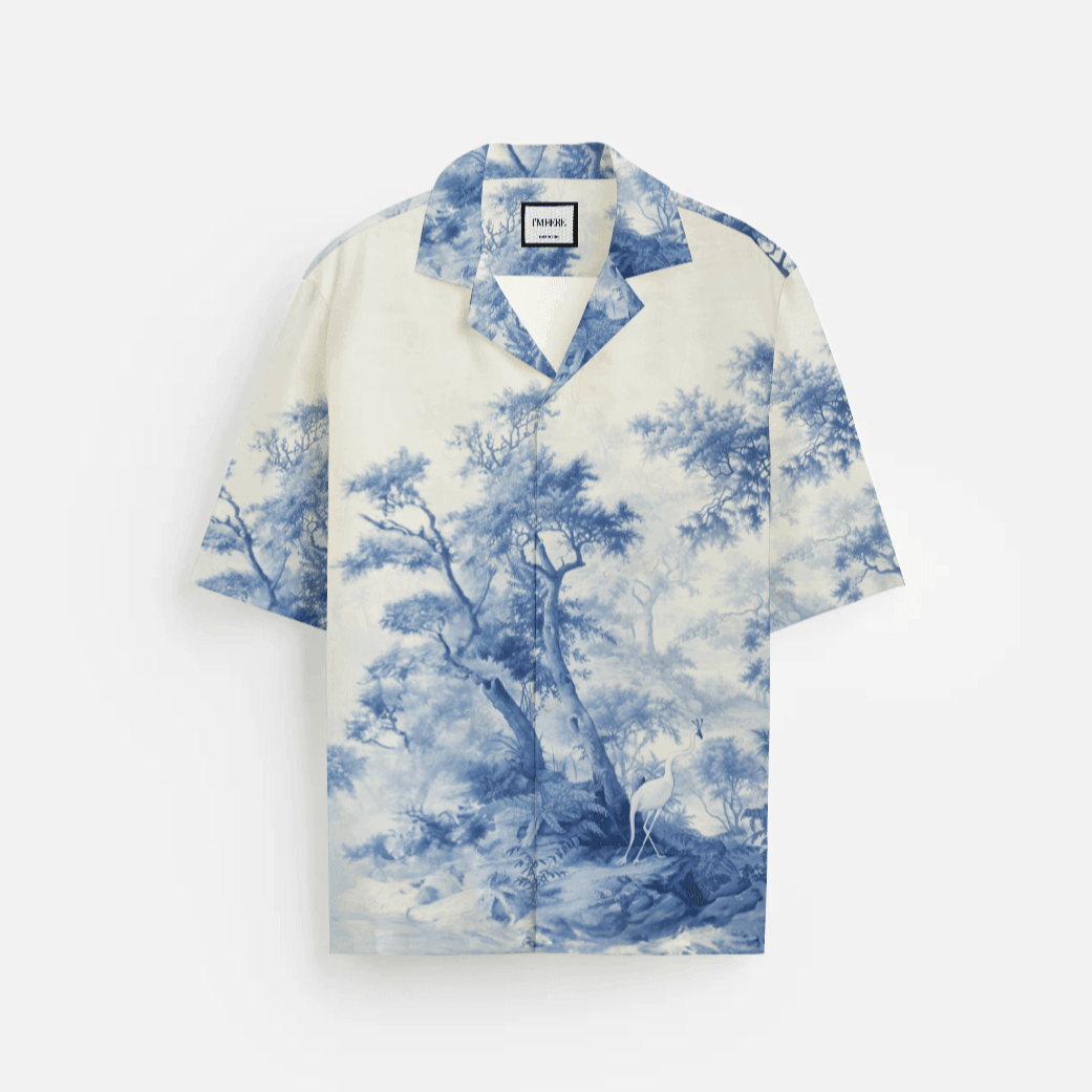 Toile de Jouy Resort Collar Shirt