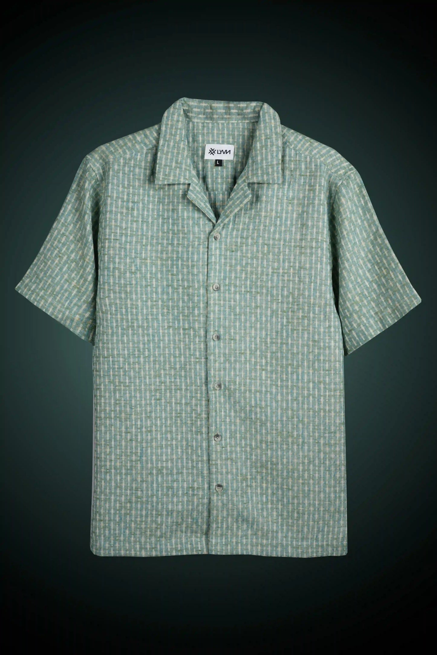 Blue Textured Turkish Weave Slim Fit Shirt